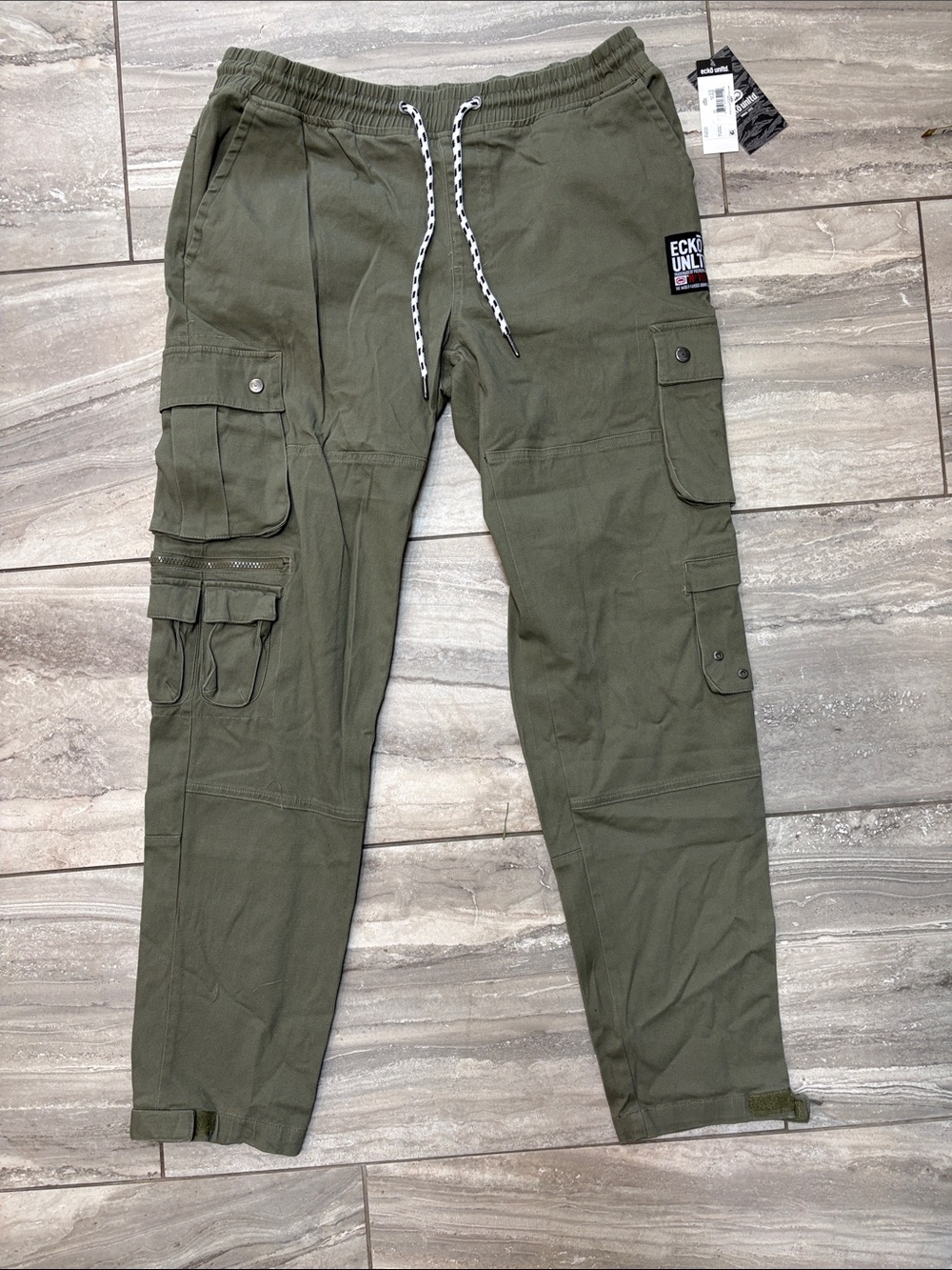 Ecko Unlimited Olive Green Cargo Jogger Pants